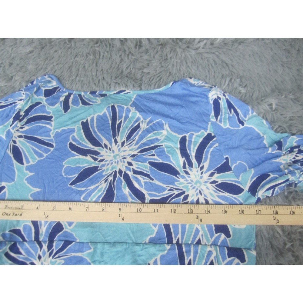 Liz Claiborne Womens Medium Maternity Medium Geometric Print Short Sleeve V-Neck - Picture 7 of 8